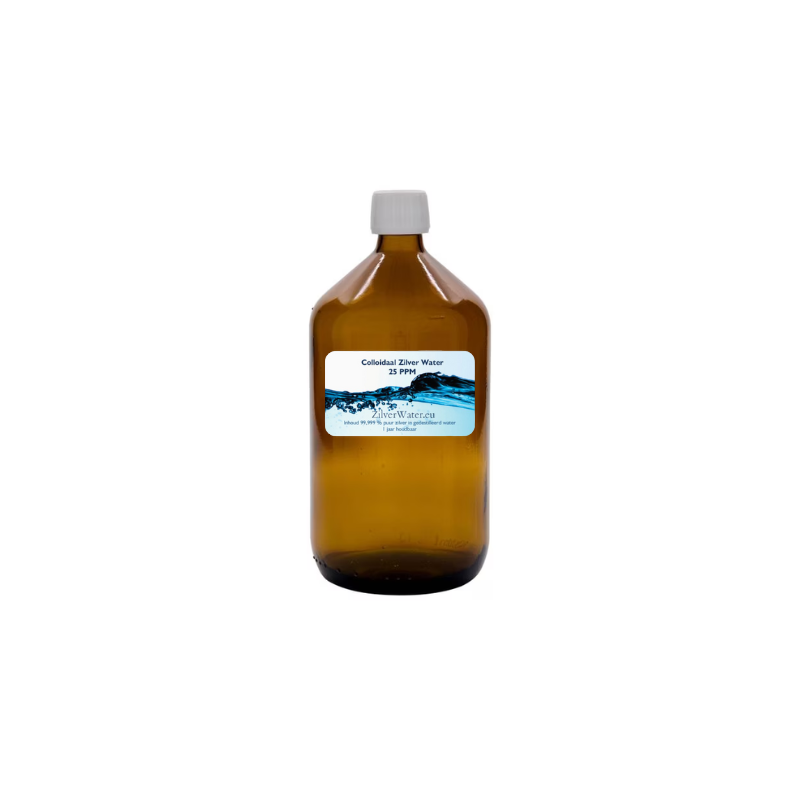 Colloidaal Zilver Water 25 PPM 3 liter glazen fles