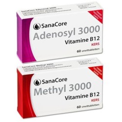 Vitamine B12 standaard kuur Sanacore Adenosyl en Methyl 3000, Foliumzuur voedingsupplementen b12 tekort
